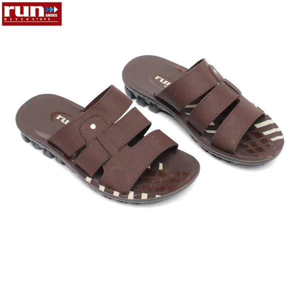 Run Shoes Brown Slip-on Sandals For Men (229)